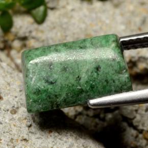 Maw-sit-sit verde natural de 5,85 ct, baguette, opaco