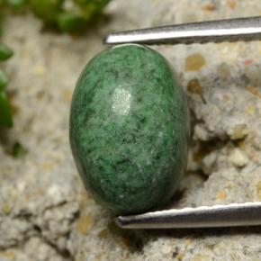 Maw-sit-sit verde natural de 2,89 ct, corte óvalo, opaco