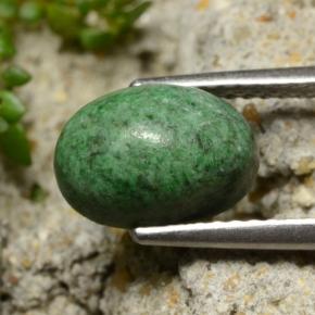 Maw-sit-sit verde natural de 2,89 ct, corte óvalo, opaco