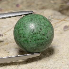 Maw-sit-sit verde natural de 7,20 ct, corte redondo, opaco