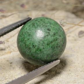Maw-sit-sit verde natural de 7,20 ct, corte redondo, opaco