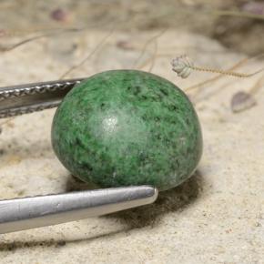 Maw-sit-sit verde natural de 7,20 ct, corte redondo, opaco
