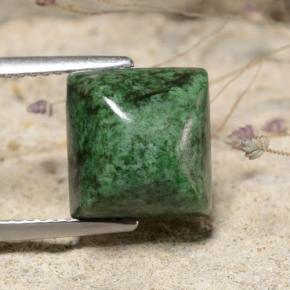 Maw-sit-sit verde natural de 6,86 ct, cuadrado, opaco