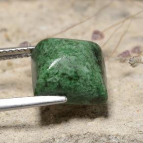 Maw-sit-sit verde natural de 6,86 ct, cuadrado, opaco