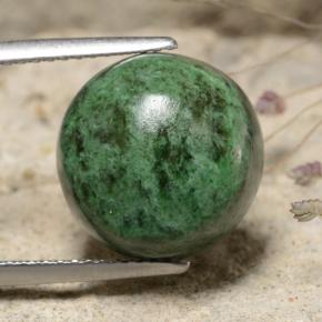 Maw-sit-sit verde natural de 8,69 ct, corte redondo, opaco