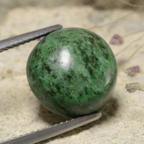 Maw-sit-sit verde natural de 8,69 ct, corte redondo, opaco