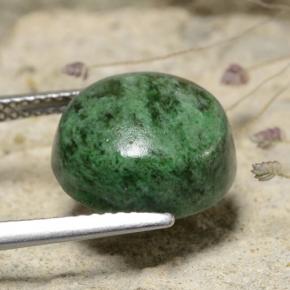 Maw-sit-sit verde natural de 8,69 ct, corte redondo, opaco