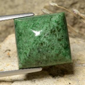 Maw-sit-sit verde natural de 11,92 ct, cuadrado, opaco