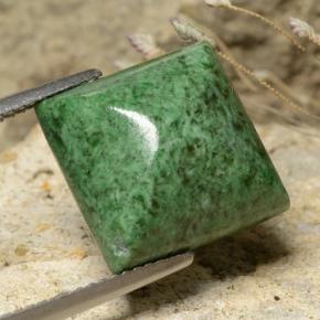 Maw-sit-sit verde natural de 11,92 ct, cuadrado, opaco