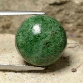 Maw-sit-sit verde natural de 19,89 ct, corte redondo, opaco