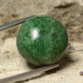 Maw-sit-sit verde natural de 19,89 ct, corte redondo, opaco