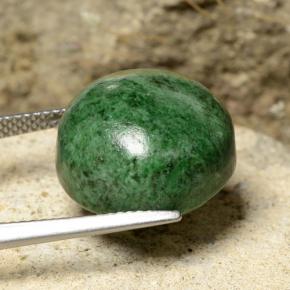 Maw-sit-sit verde natural de 19,89 ct, corte redondo, opaco