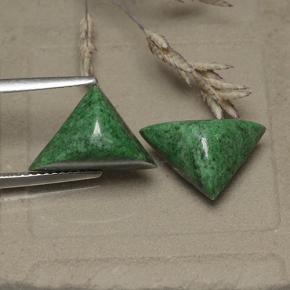 Gemas de maw-sit-sit verde natural de 7,46 ct, trillón, opaco