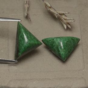 Gemas de maw-sit-sit verde natural de 7,46 ct, trillón, opaco