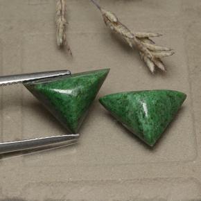 Gemas de maw-sit-sit verde natural de 7,46 ct, trillón, opaco