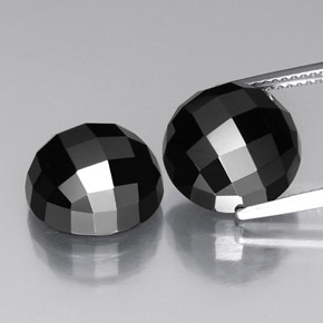 Gemas de melanita negro natural de  ct, corte redondo, opaco