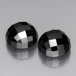 Gemas de melanita negro natural de  ct, corte redondo, opaco