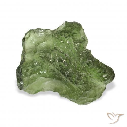 Moldavita Verde terroso natural de 10.51 ct, Elegante, Translúcido
