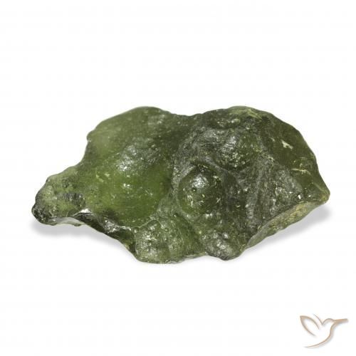 Moldavita Verde cálido natural de 12.24 ct, Elegante, Translúcido