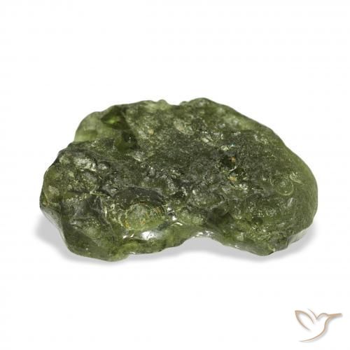 Moldavita Verde cálido natural de 11.68 ct, Elegante, Translúcido