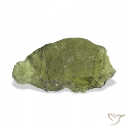 Moldavita Verde cálido natural de 10.48 ct, Elegante, Translúcido