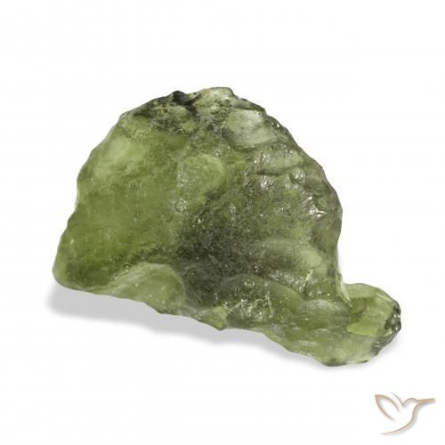 Moldavita Verde cálido natural de 10.77 ct, Elegante, Translúcido