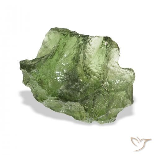 Moldavita Verde medio natural de 8.87 ct, Elegante, Translúcido