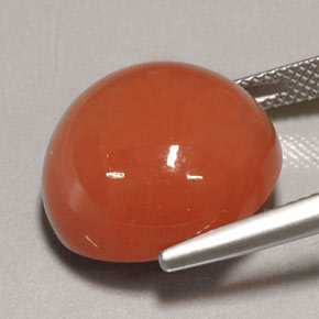 Piedra de luna naranja natural de 20,38 ct, transparente, transparente / translúcido