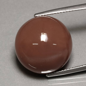 Piedra de luna marrón natural de 21,81 ct, corte redondo, opaco