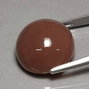 Piedra de luna marrón natural de 21,81 ct, corte redondo, opaco