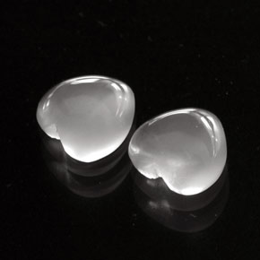 Gemas de piedra de luna blanco natural de  ct, forma de corazón, transparente