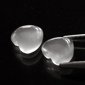 Gemas de piedra de luna blanco natural de  ct, forma de corazón, transparente