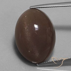 20.00ct Natural Marrón medio Piedra de Luna, Ovalada, Opaco