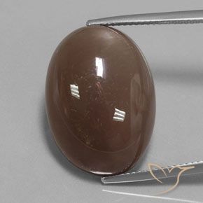 22.96ct Natural Marrón medio Piedra de Luna, Ovalada, Opaco