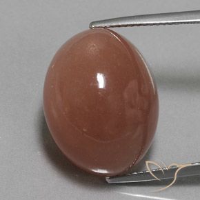 25.10ct Natural Marrón rojizo Piedra de Luna, Ovalada, Opaco
