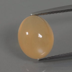Piedra de luna dorado natural de 3,70 ct, corte óvalo, transparente