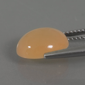 Piedra de luna dorado natural de 3,70 ct, corte óvalo, transparente