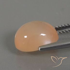 Piedra de Luna Dorado-naranja medio natural de 4.41 ct, Ovalada, Transparente