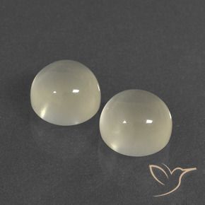 Gemas de Piedra de Luna Blanco cálido natural de 7.11 ct, Redondo, Translúcido