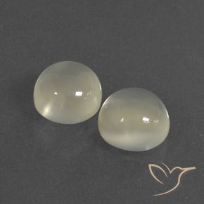 Gemas de Piedra de Luna Blanco cálido natural de 6.70 ct, Redondo, Translúcido