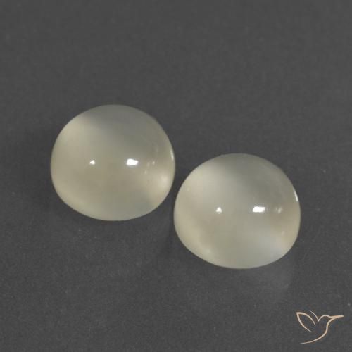 Gemas de Piedra de Luna Blanco cálido natural de 7.25 ct, Redondo, Translúcido