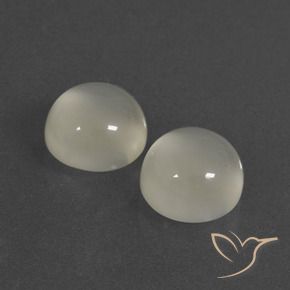 Gemas de Piedra de Luna Blanco cálido natural de 6.91 ct, Redondo, Translúcido