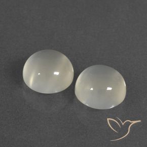 Gemas de Piedra de Luna Blanco cálido natural de 5.88 ct, Redondo, Translúcido