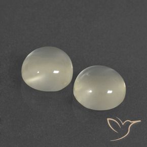 Gemas de Piedra de Luna Blanco cálido natural de 5.91 ct, Redondo, Translúcido