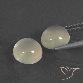 Gemas de Piedra de Luna Blanco cálido natural de 5.98 ct, Redondo, Translúcido
