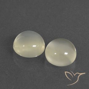 Gemas de Piedra de Luna Blanco cálido natural de 6.10 ct, Redondo, Translúcido