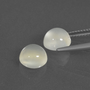 Gemas de piedra de luna blanco natural de 4,12 ct, corte redondo, translúcido