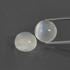 Gemas de piedra de luna blanco natural de 4,56 ct, corte redondo, translúcido