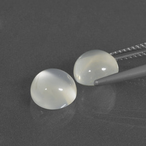 Gemas de piedra de luna blanco natural de 4,56 ct, corte redondo, translúcido