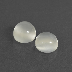 Gemas de piedra de luna blanco natural de 5,17 ct, corte redondo, translúcido
